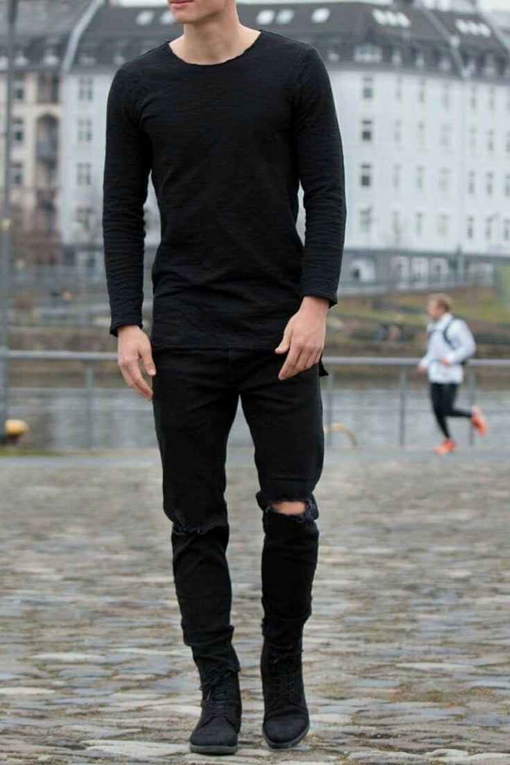 Love wearing all black outfits? Then you are going to love these amazing all black outfit ideas #mensfashion #fashion #allblack