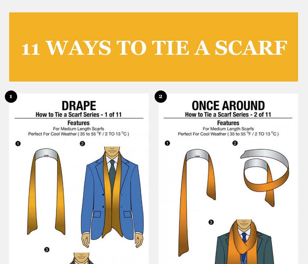 11 Simple Ways to Tie a Scarf - Illustrations