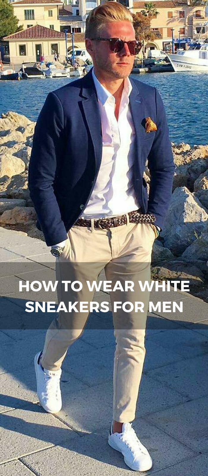 How to dress up white sneakers for men 