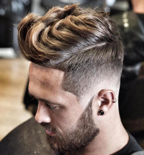 Low Fade with Thick Long Hair Quiff