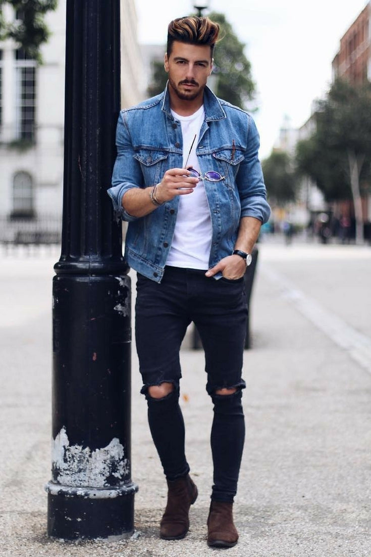 Jean Jacket Outfits For Men #jean #jacket #outfits #street #style #mens #fashion 