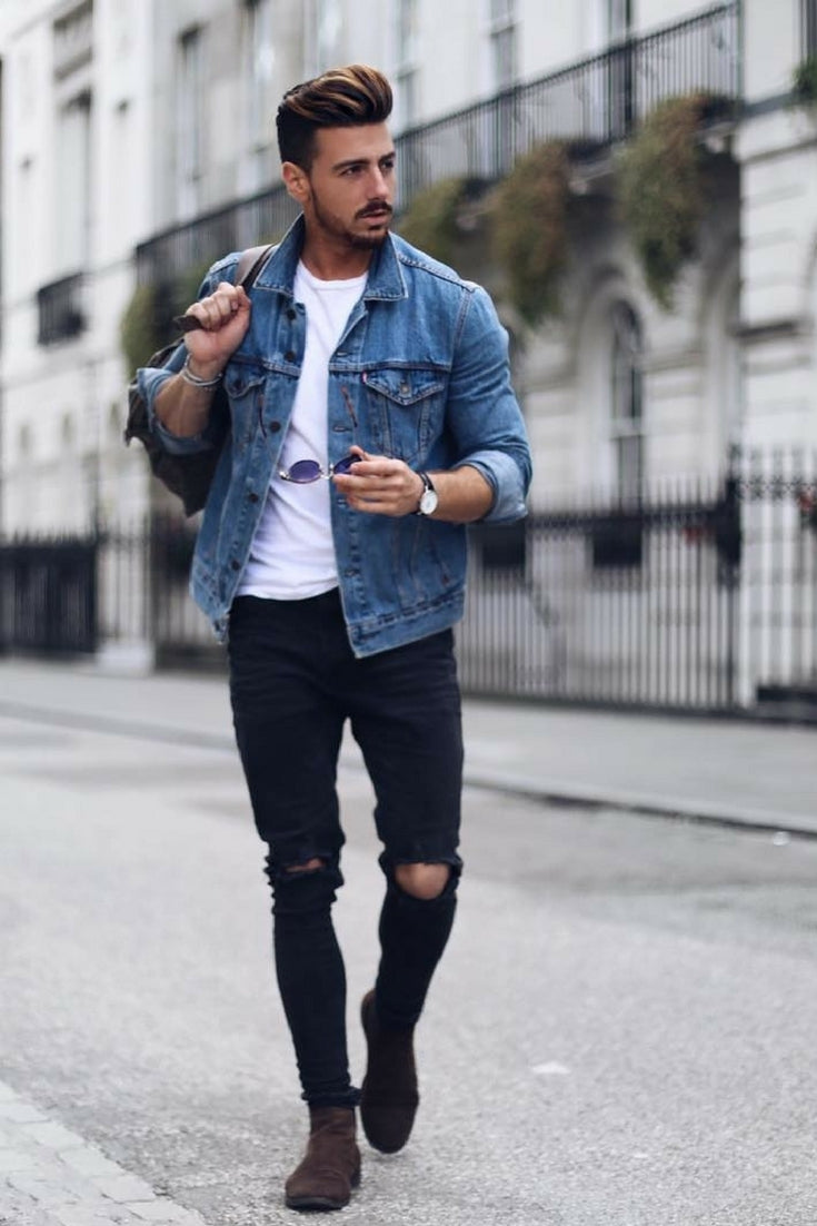 Jean Jacket Outfits For Men #jean #jacket #outfits #street #style #mens #fashion 