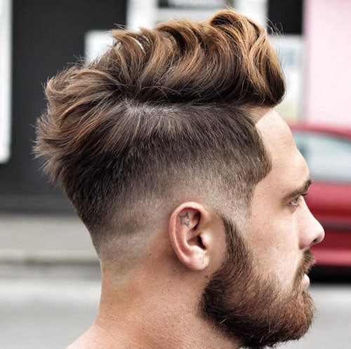 Long Messy Hair with Low Fade