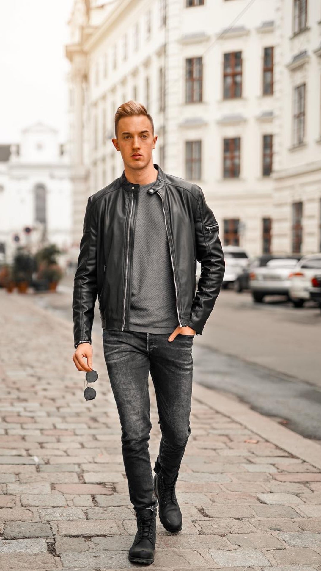 5 Coolest leather jacket outfits for men. #leather #jacket #outfits #streetstyle #mensfashion