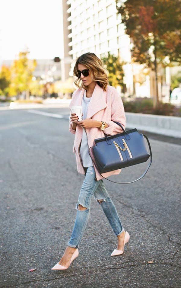 blush pink outfit for women