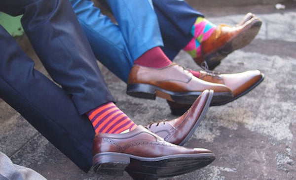 Colourful socks with suit