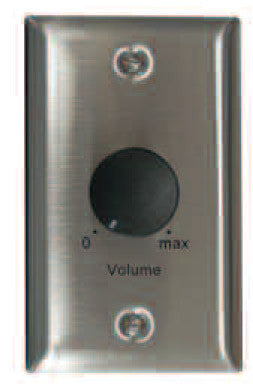 Lowell 100LVC-PA Attenuator-Priority-100W, 100V/70V/25V, 1-gang Stainless Steel Lowell 100LVC-PA Attenuator-Priority-100W, 100V/70V/25V, 1-gang Stainless Steel