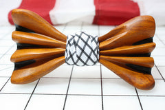 handcrafted wooden bow tie