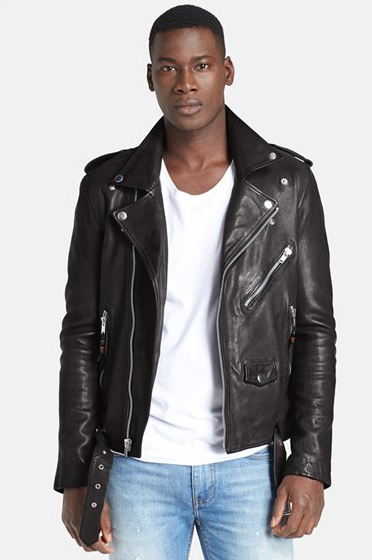 black man leather jacket