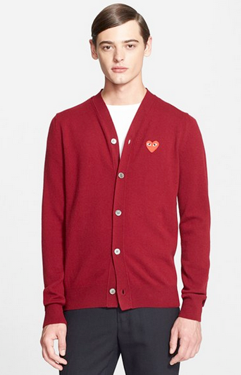 men's red sweater