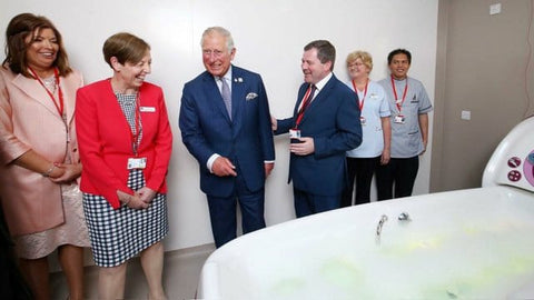 HRH Prince of Wales at Bathing System in Hospice