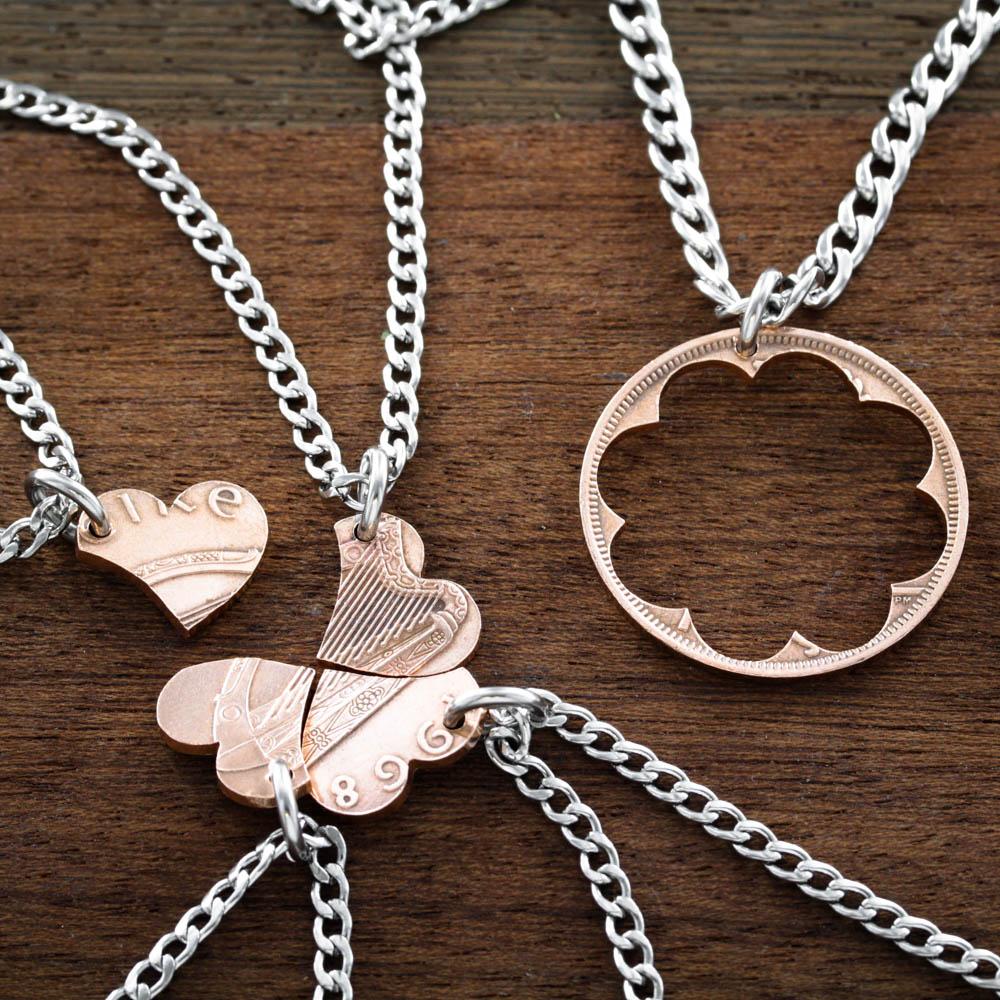 5 Best Friends Necklaces, BFF Gifts, Heart Puzzle, Copper Irish ...