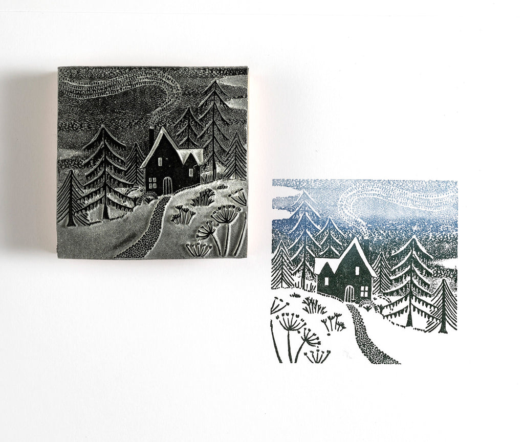 Home for Christmas Rubber Stamp