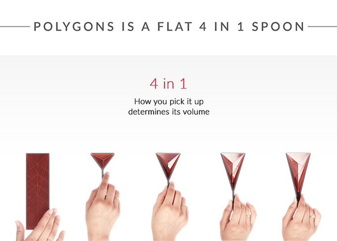 polygons foldable measuring spoon on kickstarter