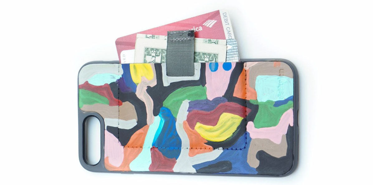STATE the Label hand-painted leather iPhone Wally Wallet Case in "Artist"