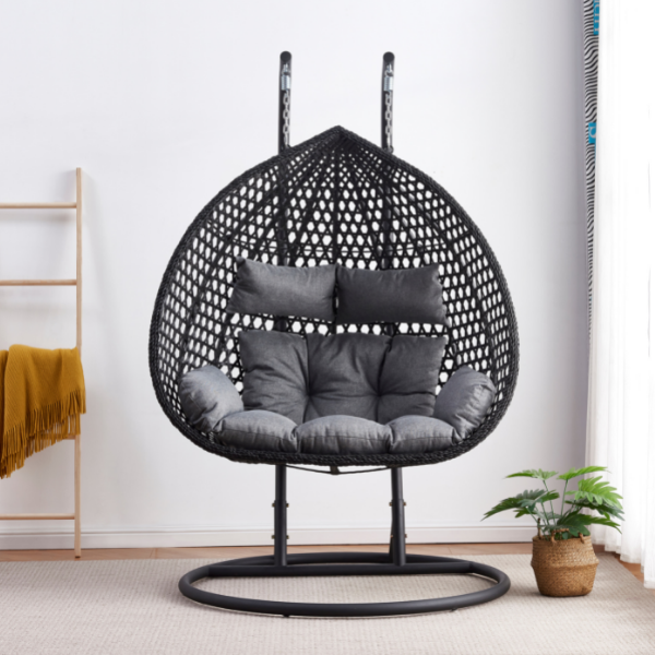 riviera grey double hanging swing chair