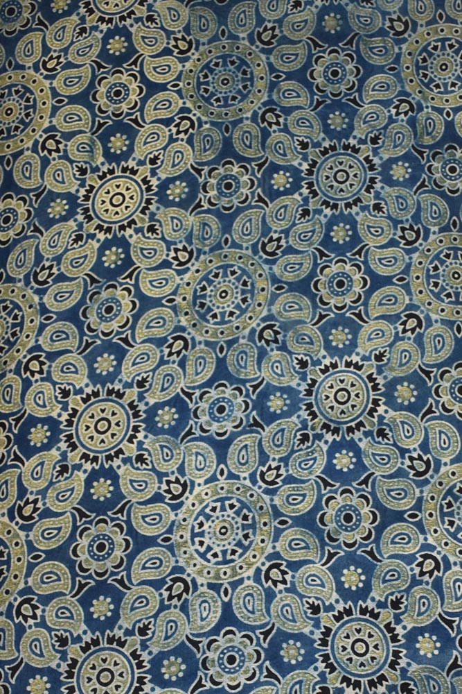 Mashru Fabric with Ajrakh Block print