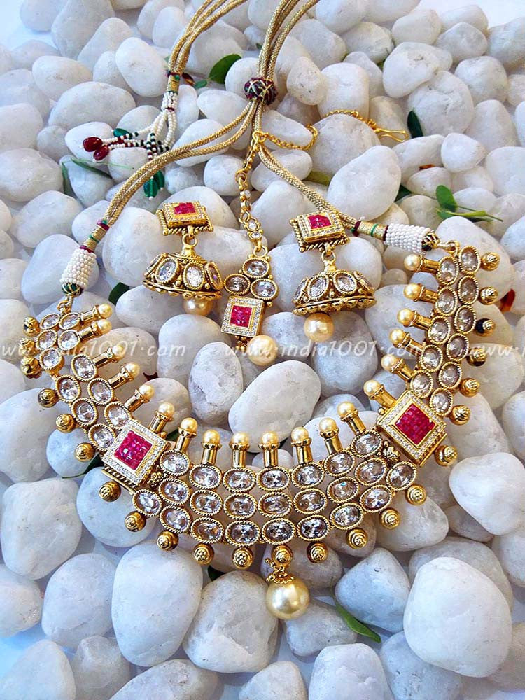 Designer Kundan \u0026 Polki Necklace set 