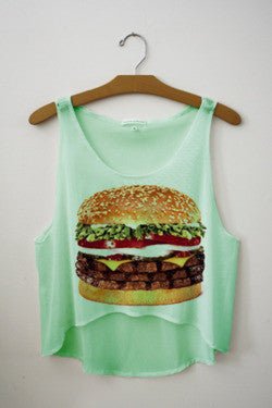 Triple Burger Crop Top