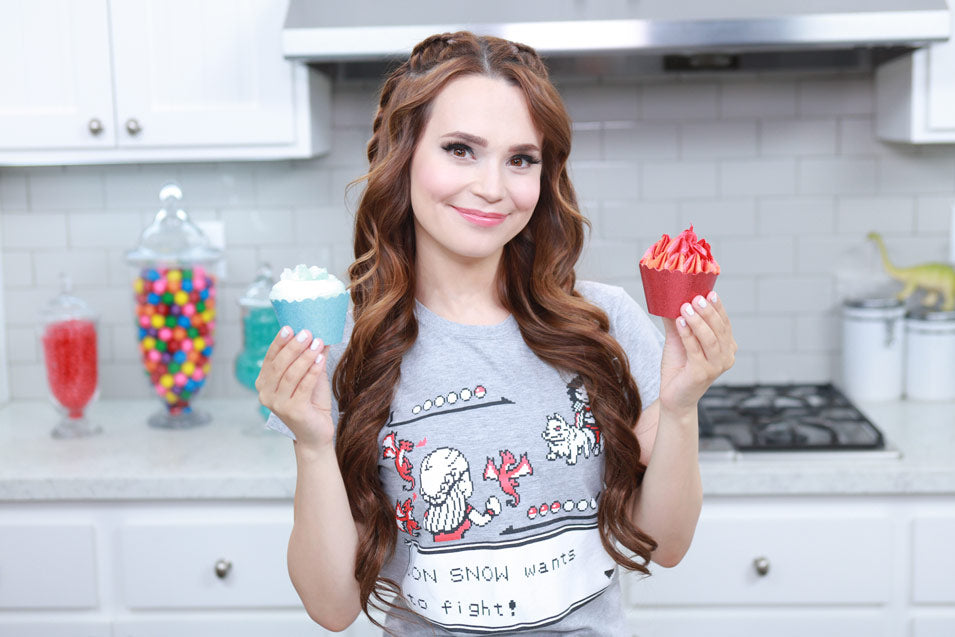 Rosanna Pansino makes Game of Thrones Ice and Fire Cupcakes