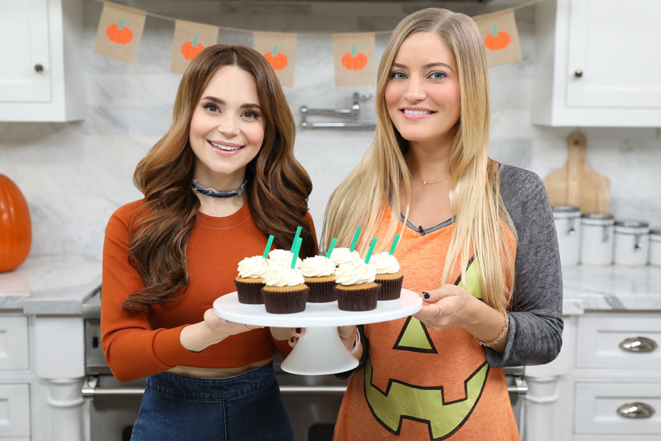 Rosanna Pansino and iJustine Make Pumpkin Spice Latte Cupcakes