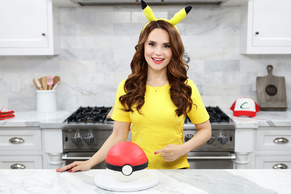 Rosanna Pansino makes a Pokemon Pokeball Cake