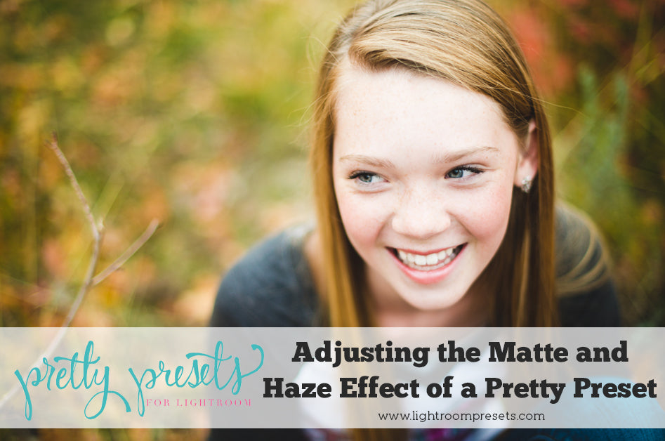 Adjusting the Matte and Haze Effect of Pretty Preset in Lightroom