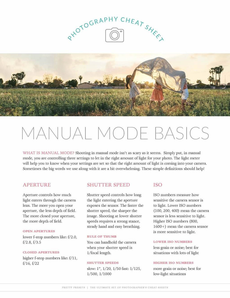 Camera Settings Cheat Sheet