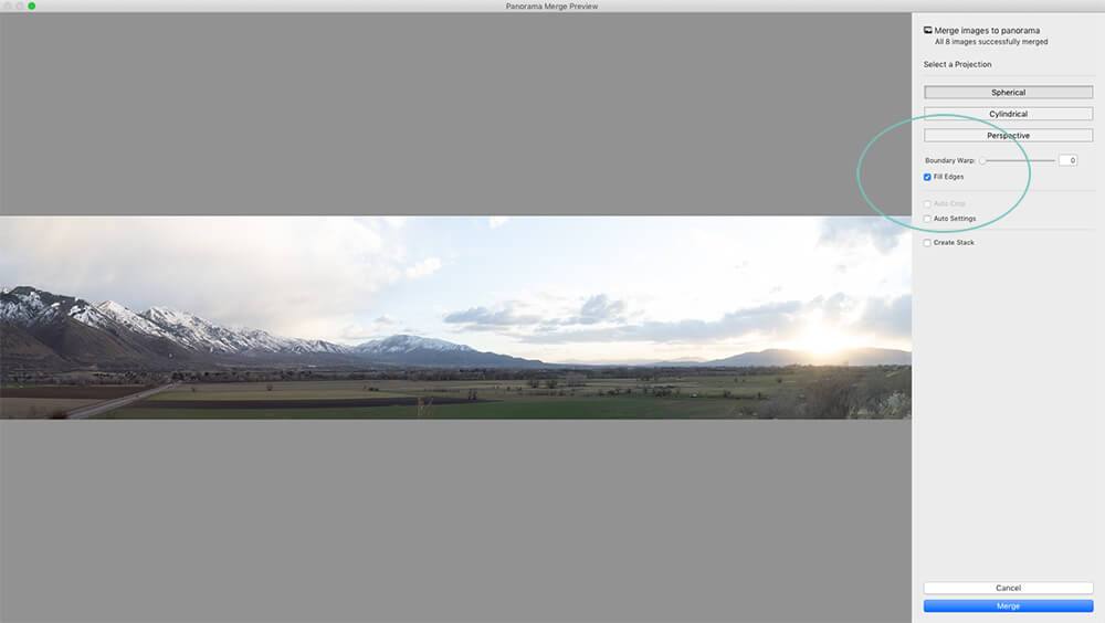 Creating a Panorama in Lightroom