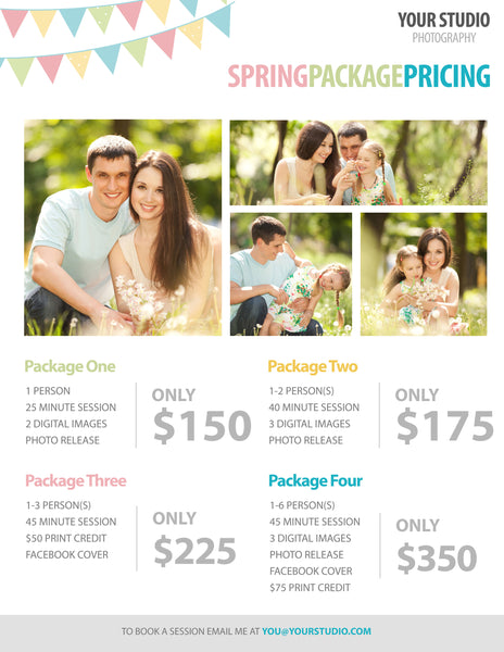 Free Photography Template: Spring Package Pricing for Photographers