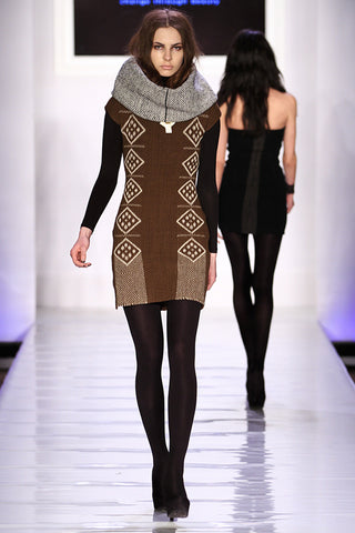 Look 4: Anne Reise| Che dress, chocolate 100% wool, hand loomed and dyed with mineral clays