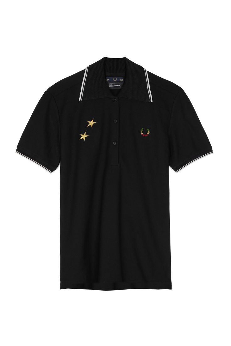 PERRY x BELLA STAR EMBRIODERED PIQUE SHIRT (BLACK) – Posers Hollywood