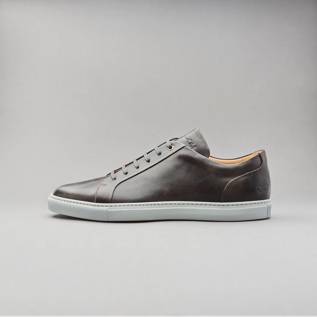 erklære lån olie Low Top Court Sneaker in Steel Museum Calf Leather | Heirloom by Josh Leong