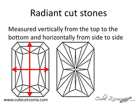 Radiant cut loose stone measurement diagram