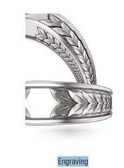 Hand-engraving example on cubic zirconia ring