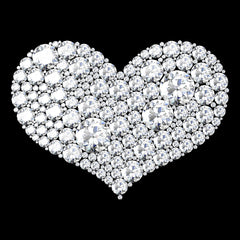 heart sculpture made out of round cut cz diamonds