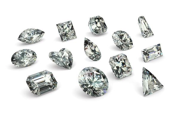 3d images of loose "diamond" clear cubic zirconia stones
