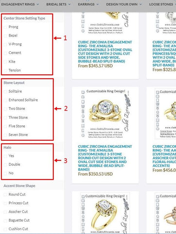 pick your center stone setting for engagement ring
