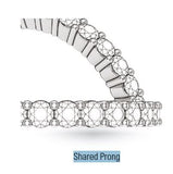 Cubic zirconia shared prong setting