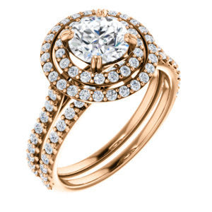 The Alexandra Round Cut Double Halo Center With U Pave And Pave