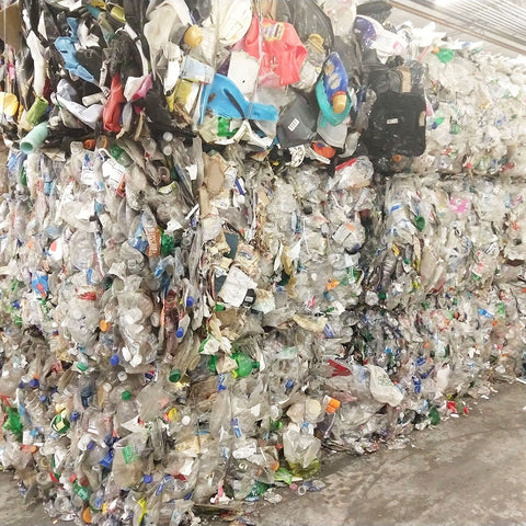 Plastic recycling bales