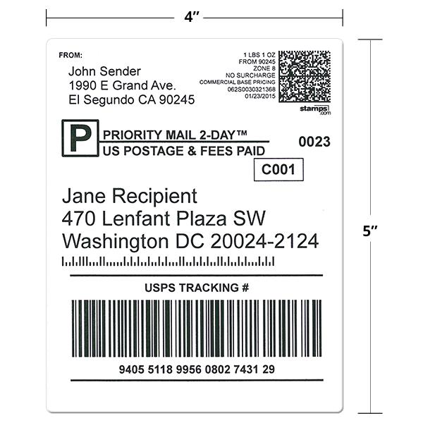 4" x 5" Shipping Labels Supplies Store