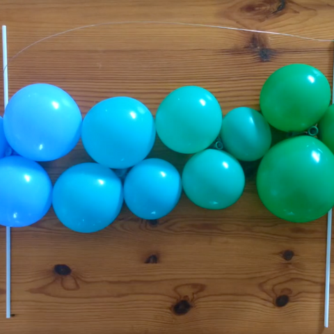 Set of blue and green balloons for customised DIY balloon mini garland 