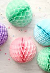 pastel honeycomb ball decorations