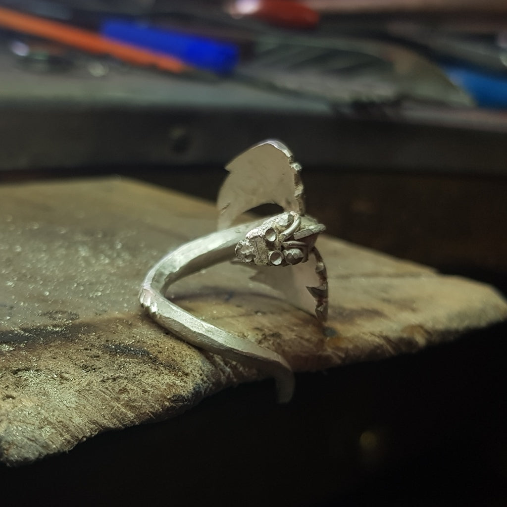 drago argento artigianale fatto a mano
