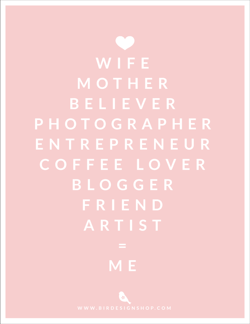Wife, mother, believer, photographer, entrepreneur, coffee lover, blogger, friend, artist, it's ME!!