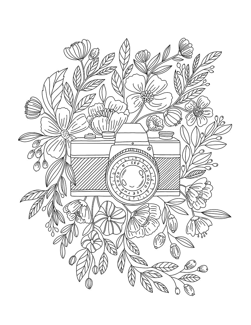Free Camera Printable for photographers - Coloring Page