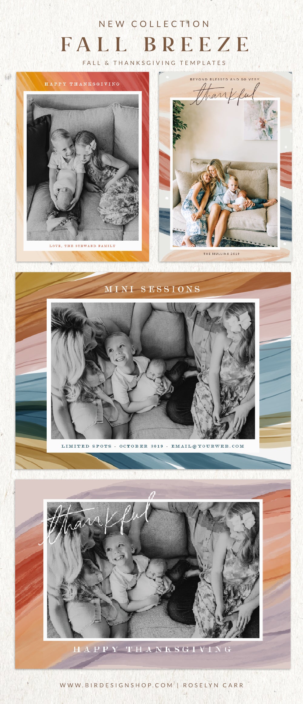 Thanksgiving Card templates for photographers