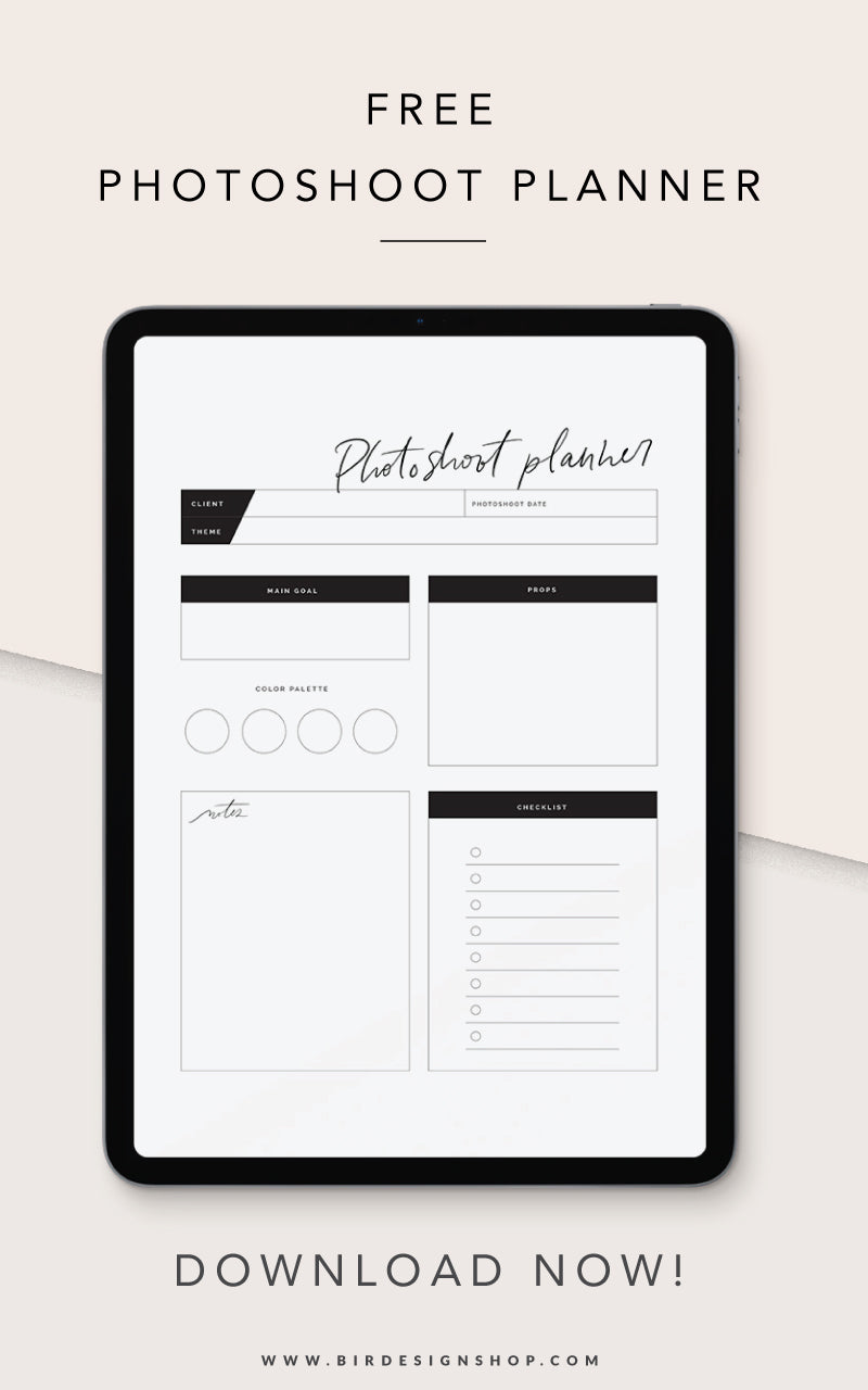 Free Photoshoot Planner - Download now