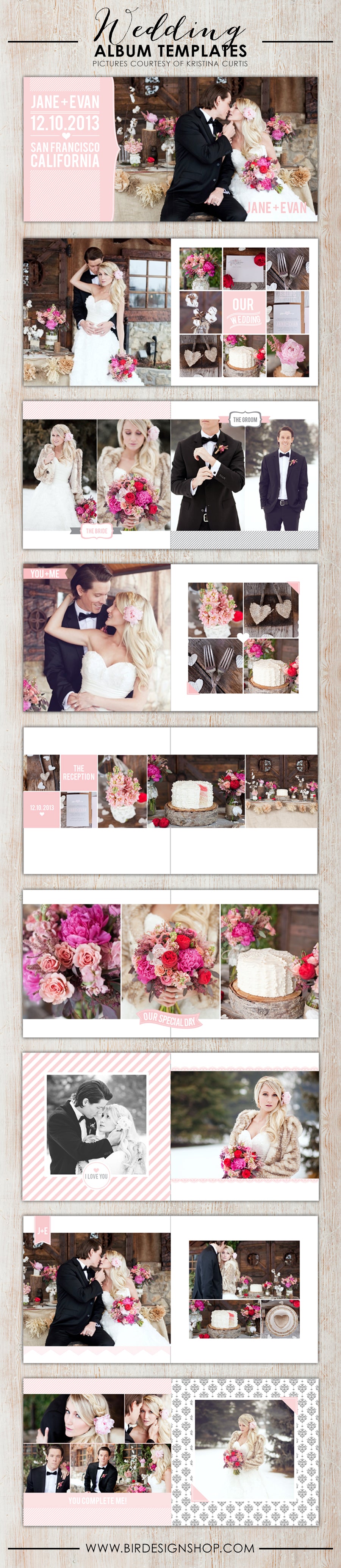 Photoshop wedding album templates